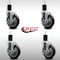 Service Caster 5'' SS Maroon Poly Swivel 1-3/4'' Expanding Stem Caster Set with Brake, 4PK SCC-SSEX20S514-PPUB-MRN-TLB-134-4 - alternate 3